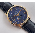 Villeret Complications RG Case Blue Dial Leather Strap OMF Miyota 9015