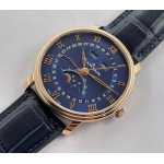 Villeret Complications RG Case Blue Dial Leather Strap OMF Miyota 9015