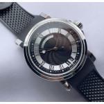 Marine 5222 SS 1:1 Best Edition Black Dial black Leather Strap Asian Cal.517GG HGF