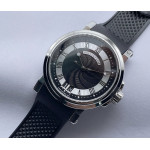 Marine 5222 SS 1:1 Best Edition Black Dial black Leather Strap Asian Cal.517GG HGF