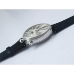 Reine de Naples 8918BB SS 1:1 Best Edition White MOP Dial Diamonds Bezel Black Fabric Strap A537 ZF