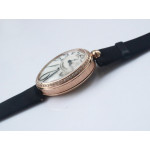 Reine de Naples 8918BB 1:1 Best Edition White MOP Dial Diamonds Bezel Black Fabric Strap A537 ZF