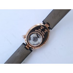 Reine de Naples 8928BB 33mm RG 1:1 Best Edition White MOP Dial Numeral Markers Diamonds Bezel on Black Fabric Strap A537 ZF