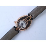 Reine de Naples 8928BB 33mm RG 1:1 Best Edition White MOP Dial Roman Markers Diamonds Bezel on Black Fabric Strap A537 ZF