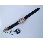 Reine de Naples 8928BB 33mm RG 1:1 Best Edition White MOP Dial Roman Markers Diamonds Bezel on Black Fabric Strap A537 ZF