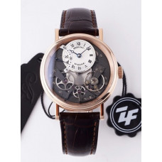 Tradition 7097BB RG 1:1 Best Edition White/Gray Dial Brown Leather Strap A505 ZF
