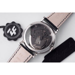 Tradition 7097BB SS 1:1 Best Edition White/Gray Dial Black Leather Strap A505 ZF