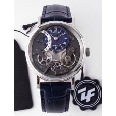 Tradition 7097BB SS 1:1 Best Edition Blue/Gray Dial Blue Leather Strap A505 ZF