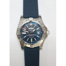 Avenger GMT SS 1:1 Best Edition Blue Dial Blue rubber Strap A2836 V4 GF