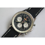 Navitimer Chronograph 43mm SS Case Black Dial Leather Asia 7750