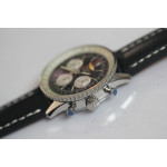 Navitimer Chronograph 43mm SS Case Black Dial Leather Asia 7750