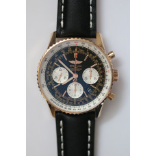 Navitimer Chronograph 43mm RG Case Black Dial Leather Asia 7750