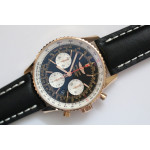 Navitimer Chronograph 43mm RG Case Black Dial Leather Asia 7750