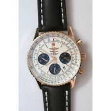 Navitimer Chronograph 43mm RG Case White Dial Leather Asia 7750