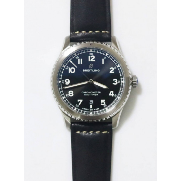 Navitimer 8 Automatic 41mm 1:1 Best Edition Black Dial Leather Strap A2824 ZF