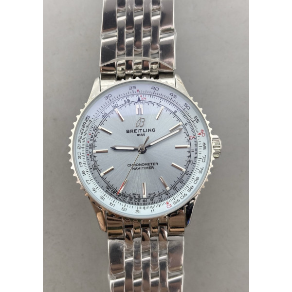 Navitimer 41mm SS Case Ice Blue Dial Bracelet BLS A2824