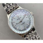 Navitimer 41mm SS Case Ice Blue Dial Bracelet BLS A2824