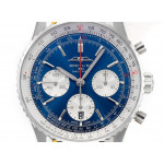 Navitimer B01 Chrono 43mm SS Blue/White Dial Leather Strap BLS A7750