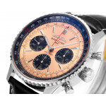 Navitimer B01 Chrono 43mm SS Brown Dial Leather Strap BLS A7750