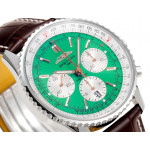 Navitimer B01 Chrono 43mm SS Light Green Dial Leather Strap BLS A7750