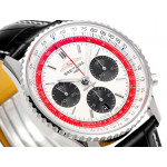 Navitimer B01 Chrono 43mm SS White/Red Dial Leather Strap BLS A7750