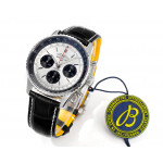 Navitimer B01 Chrono 43mm SS Silver Dial Leather Strap BLS A7750