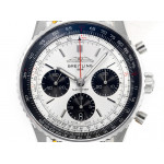 Navitimer B01 Chrono 43mm SS Silver Dial Leather Strap BLS A7750