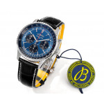 Navitimer B01 Chrono 43mm SS Blue Dial Leather Strap BLS A7750