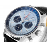 Navitimer B01 Chrono 43mm SS Ice Blue Dial Leather Strap BLS A7750