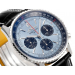 Navitimer B01 Chrono 43mm SS Ice Blue Dial Leather Strap BLS A7750