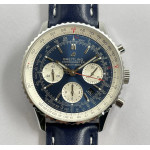 Navitimer Chronograph SS Blue Dial Leather Strap BLS V2 A7750 Mod