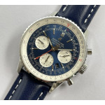 Navitimer Chronograph SS Blue Dial Leather Strap BLS V2 A7750 Mod