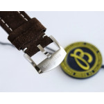 Top Time Chrono SS 1:1 Best Edition White Dial Brown Leather Strap BLS A7750