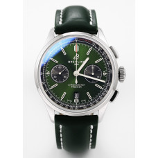 Premier B01 Chronograph 42mm SS Green Dial Leather Strap GF V2 Asia 7750