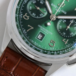 Premier B01 Chronograph 42mm SS Green Number Dial Leather Strap BLS A7750