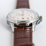 Premier B01 Chronograph 42mm SS White Number Dial Leather Strap BLS A7750