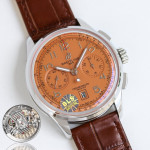 Premier B01 Chronograph 42mm SS Brown Number Dial Leather Strap BLS A7750