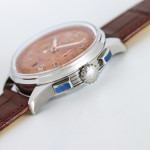 Premier B01 Chronograph 42mm SS Brown Number Dial Leather Strap BLS A7750