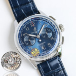 Premier B01 Chronograph 42mm SS Blue Number Dial Leather Strap BLS A7750