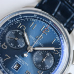 Premier B01 Chronograph 42mm SS Blue Number Dial Leather Strap BLS A7750