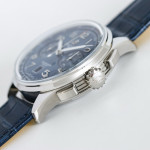 Premier B01 Chronograph 42mm SS Blue Number Dial Leather Strap BLS A7750