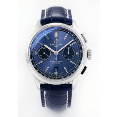 Premier B01 Chronograph 42mm SS Blue Dial Leather Strap GF V2 Asia 7750