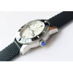 SuperOcean Heritage ii 42mm SS 1:1 Best Edition White Dial Black Bezel Black Rubber Strap A2824 OMF