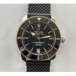 Superocean Heritage II 42mm SS/RG Black Dial Rubber Strap OXF A2824