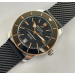 Superocean Heritage II 42mm SS/RG Black Dial Rubber Strap OXF A2824