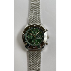 Superocean Heritage Chrono 46 SS/SS Green Dial Mesh Bracelet OXF A7750