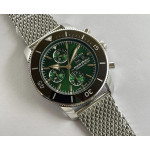 Superocean Heritage Chrono 46 SS/SS Green Dial Mesh Bracelet OXF A7750