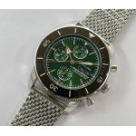 Superocean Heritage Chrono 46 SS/SS Green Dial Mesh Bracelet OXF A7750