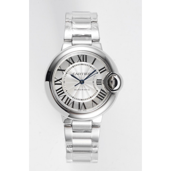 Ballon Bleu 33mm SS 1:1 Best Edition White Textured Dial  SS Bracelet AF Swiss CAL.076