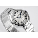 Ballon Bleu 33mm SS 1:1 Best Edition White Textured Dial  SS Bracelet AF Swiss CAL.076